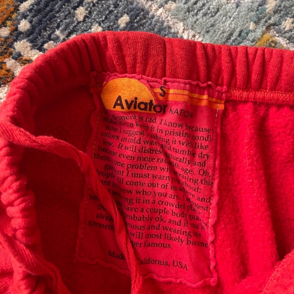 Aviator Nation Red/White Checkered Sweatpants - Picture 5 of 8